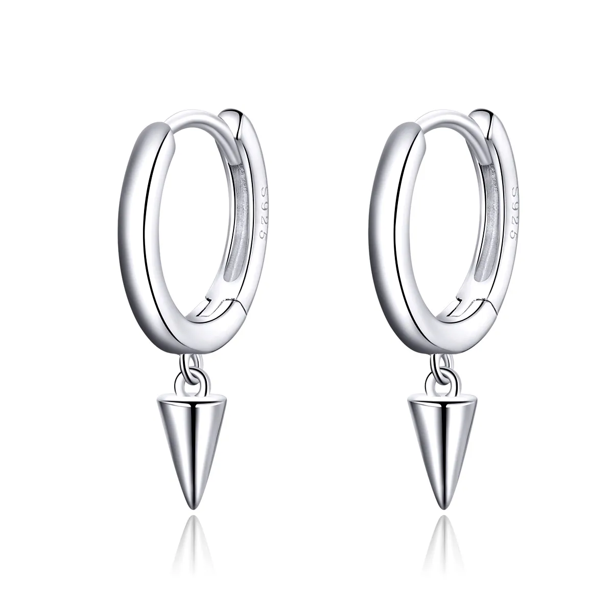 Pandora Style Silver Geometry Dangle Earrings - SCE744