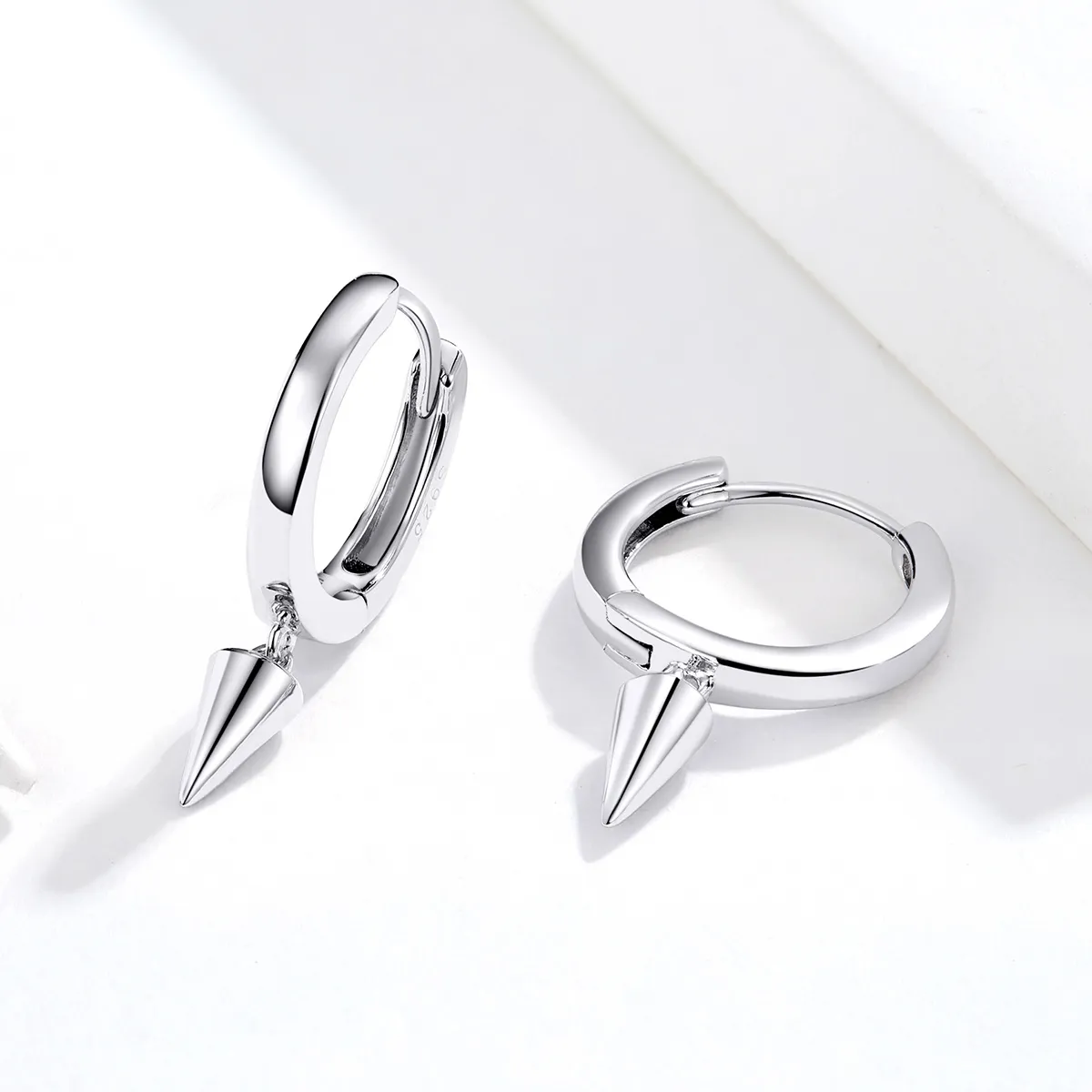 Pandora Style Silver Geometry Dangle Earrings - SCE744