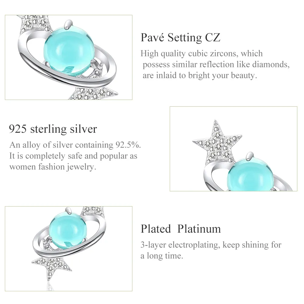 Pandora Style Silver Interstellar Stud Earrings - SCE701