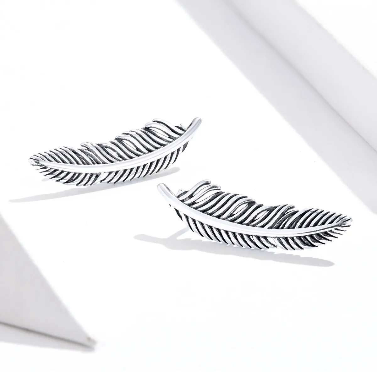 Pandora Style Silver Light As A Feather Stud Earrings - SCE865