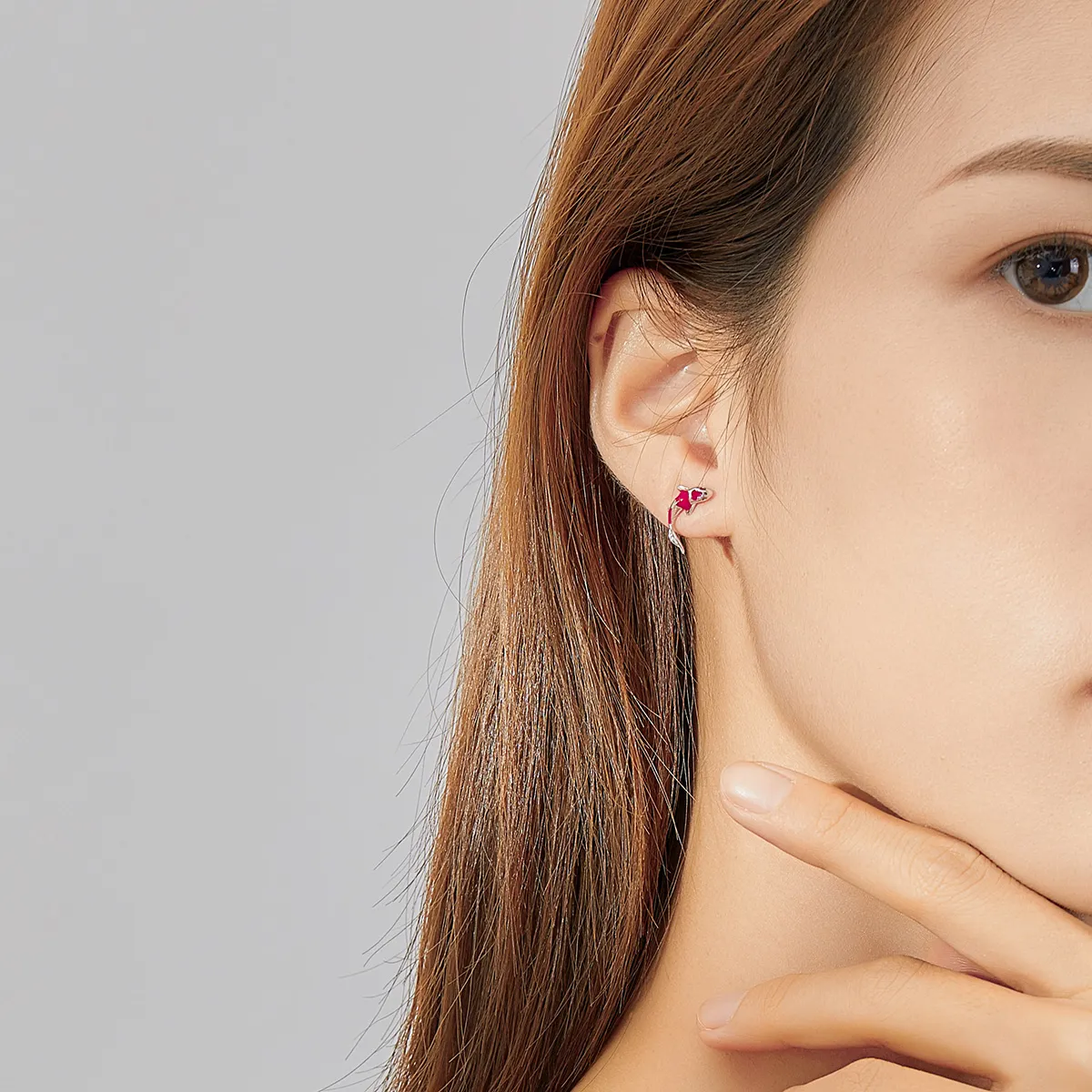 Pandora Style Silver Lucky Koi Stud Earrings - SCE812