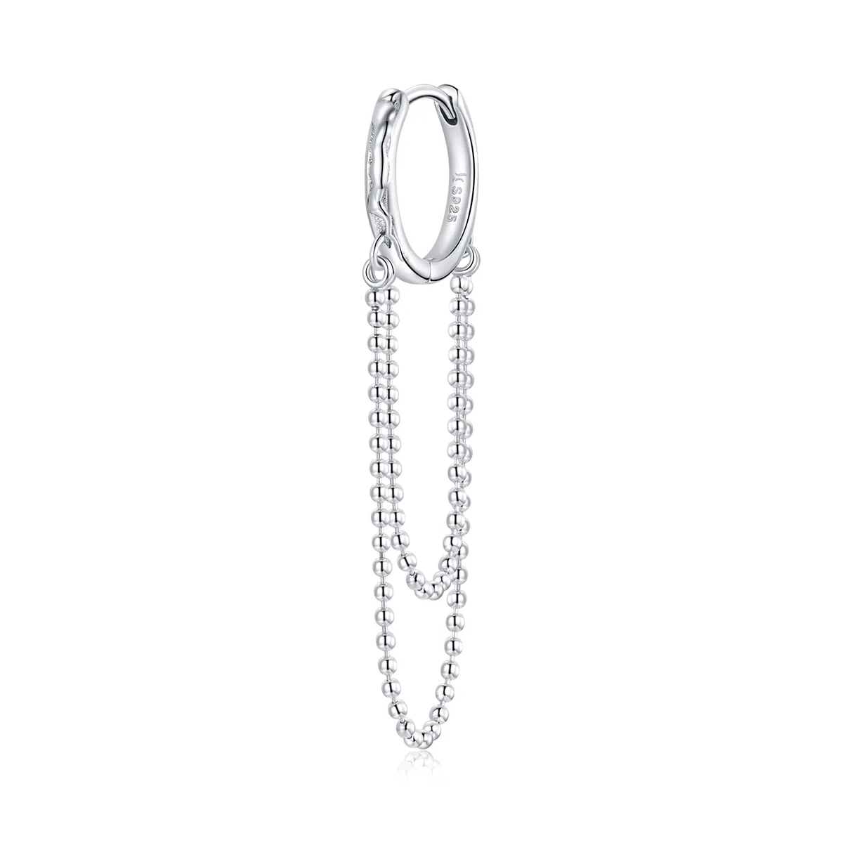Pandora Style Silver Pearl Chain Dangle Earrings - SCE1121