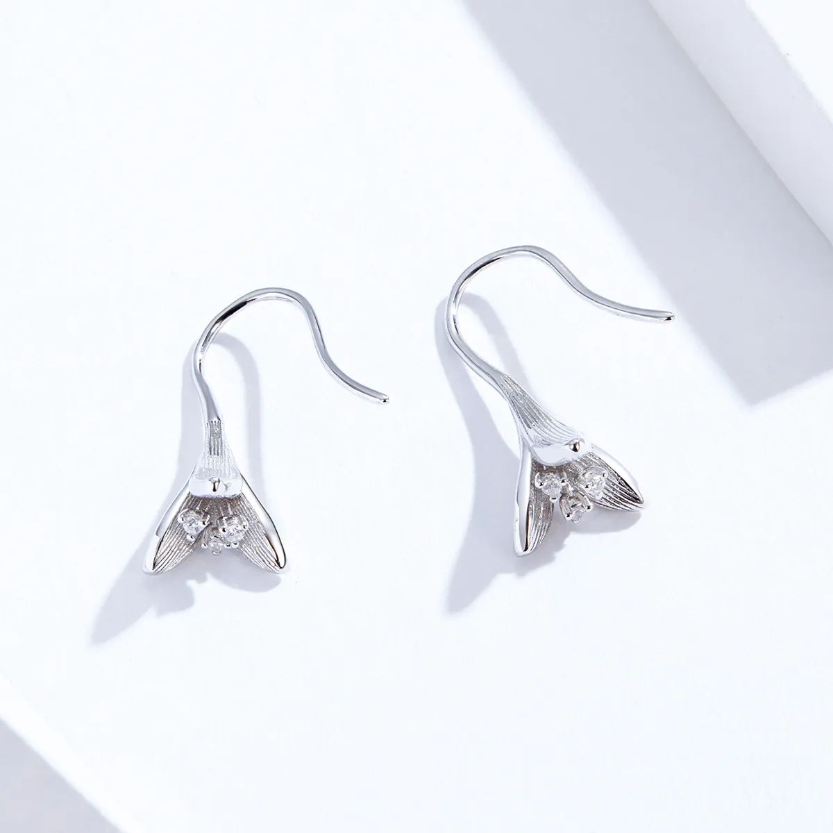 Pandora Style Silver Poetic Blooms Dangle Earrings - SCE820