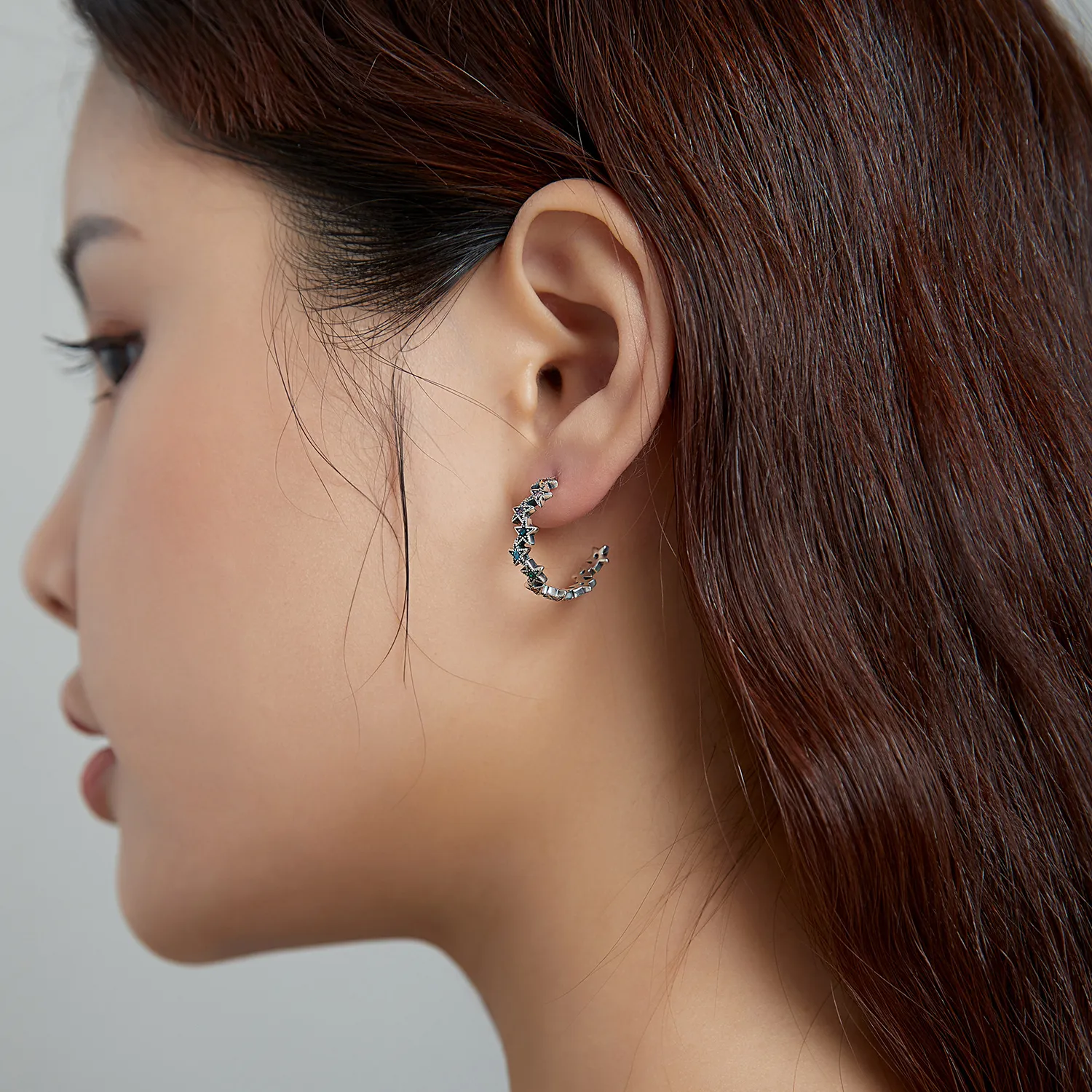 Pandora Style Silver Rainbow Stars Stud Earrings - SCE1082