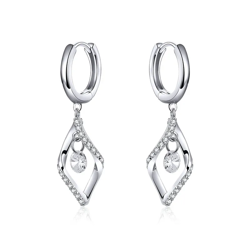 Pandora Style Silver Shining Dangle Earrings - BSE322