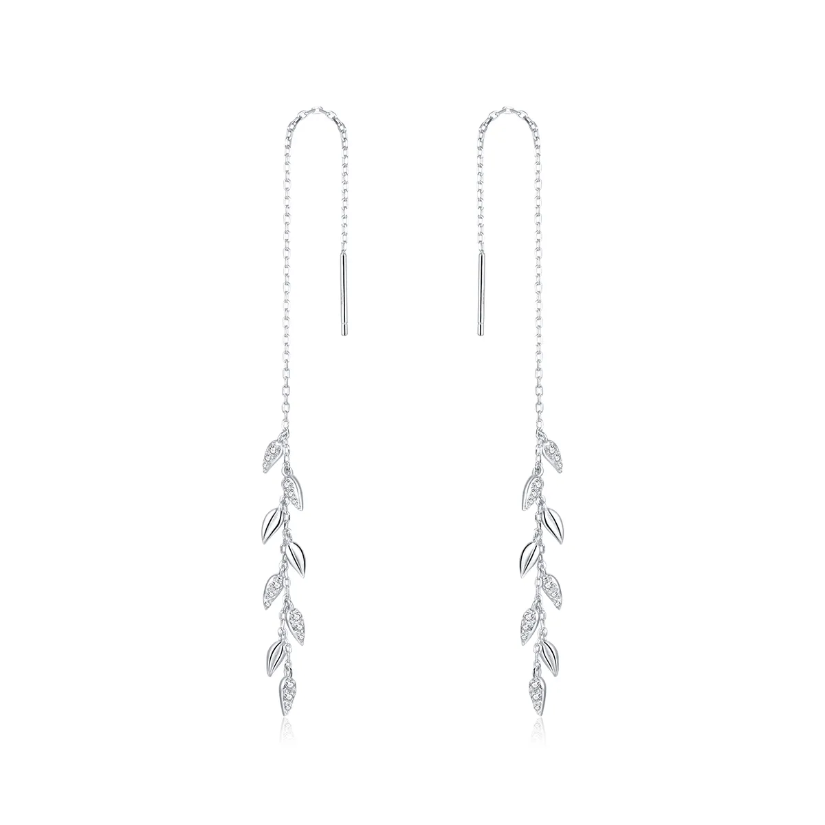 Pandora Style Silver Shiny Wheat Dangle Earrings - BSE447