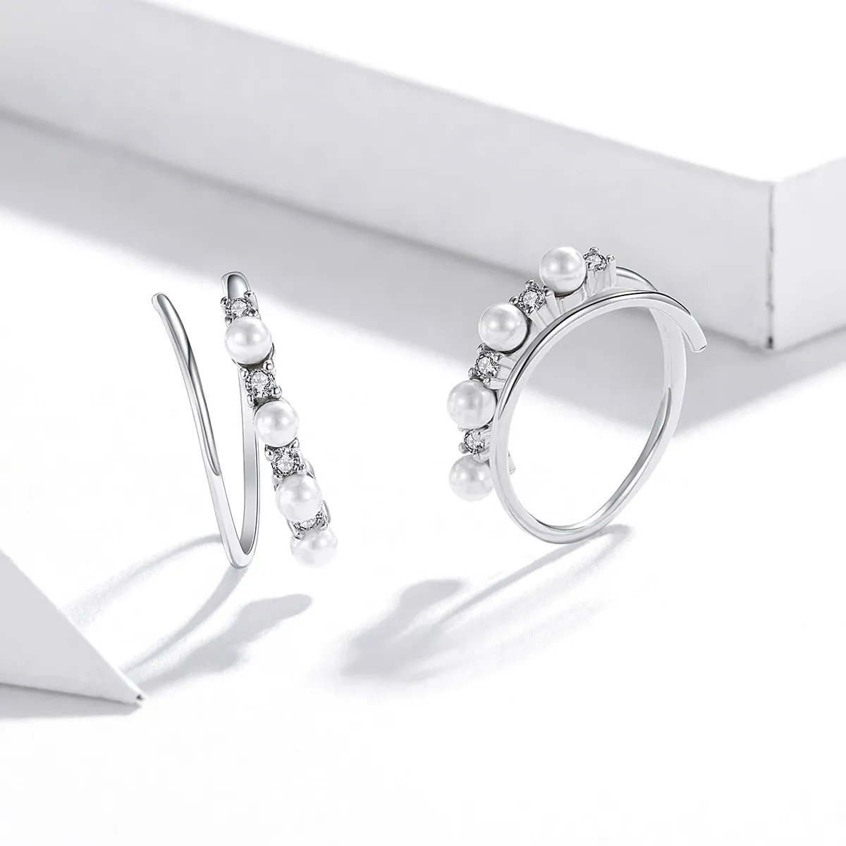 Pandora Style Silver Simple Geometry Hoop Earrings - SCE932