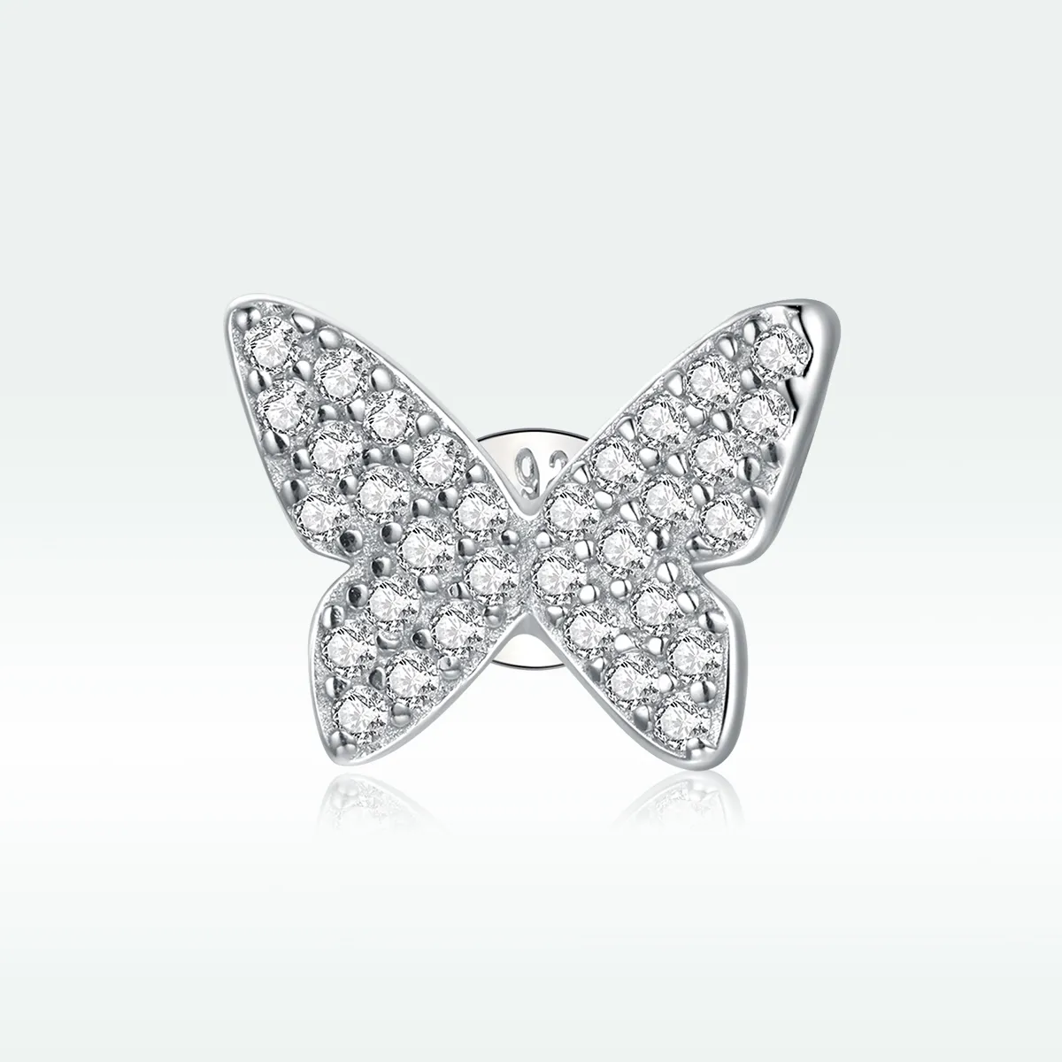 Pandora Style Silver Single Butterfly Stud Earrings - SCE1068