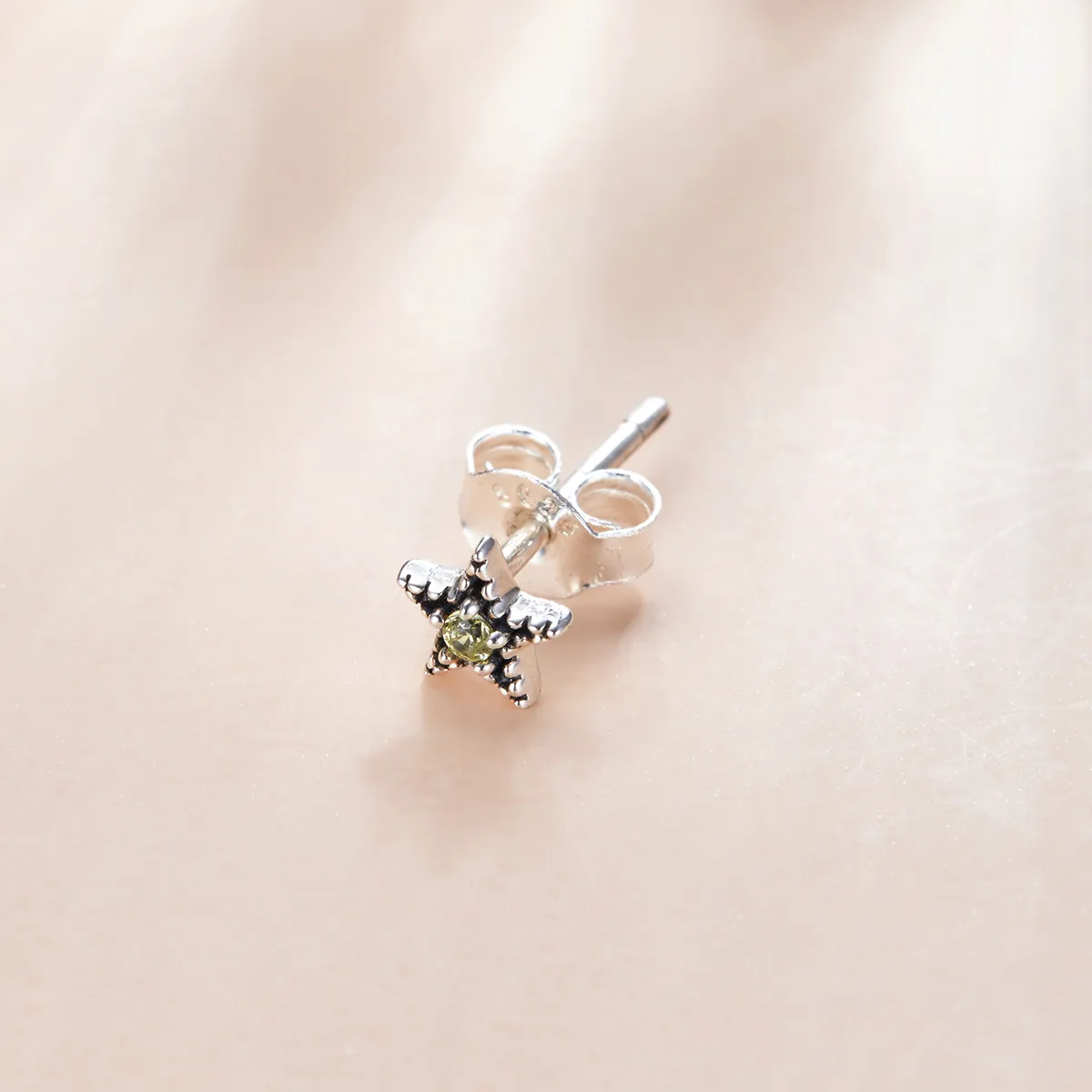 Pandora Style Silver Single Starmount Stud Earrings - SCE1066