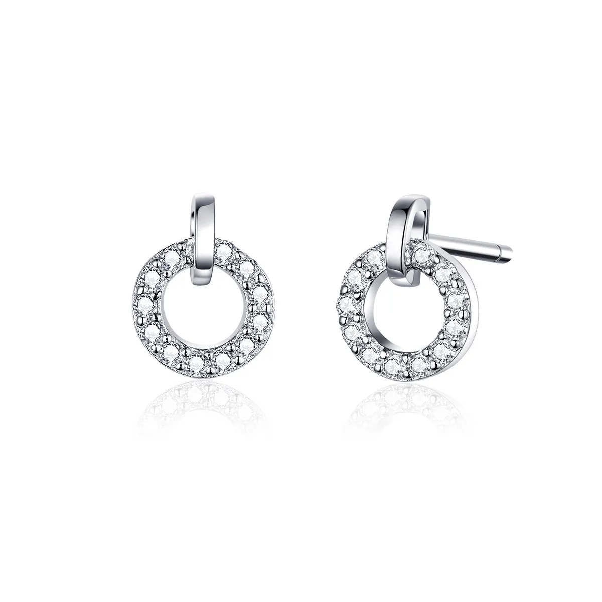 Pandora Style Silver Small Circle Stud Earrings - SCE767