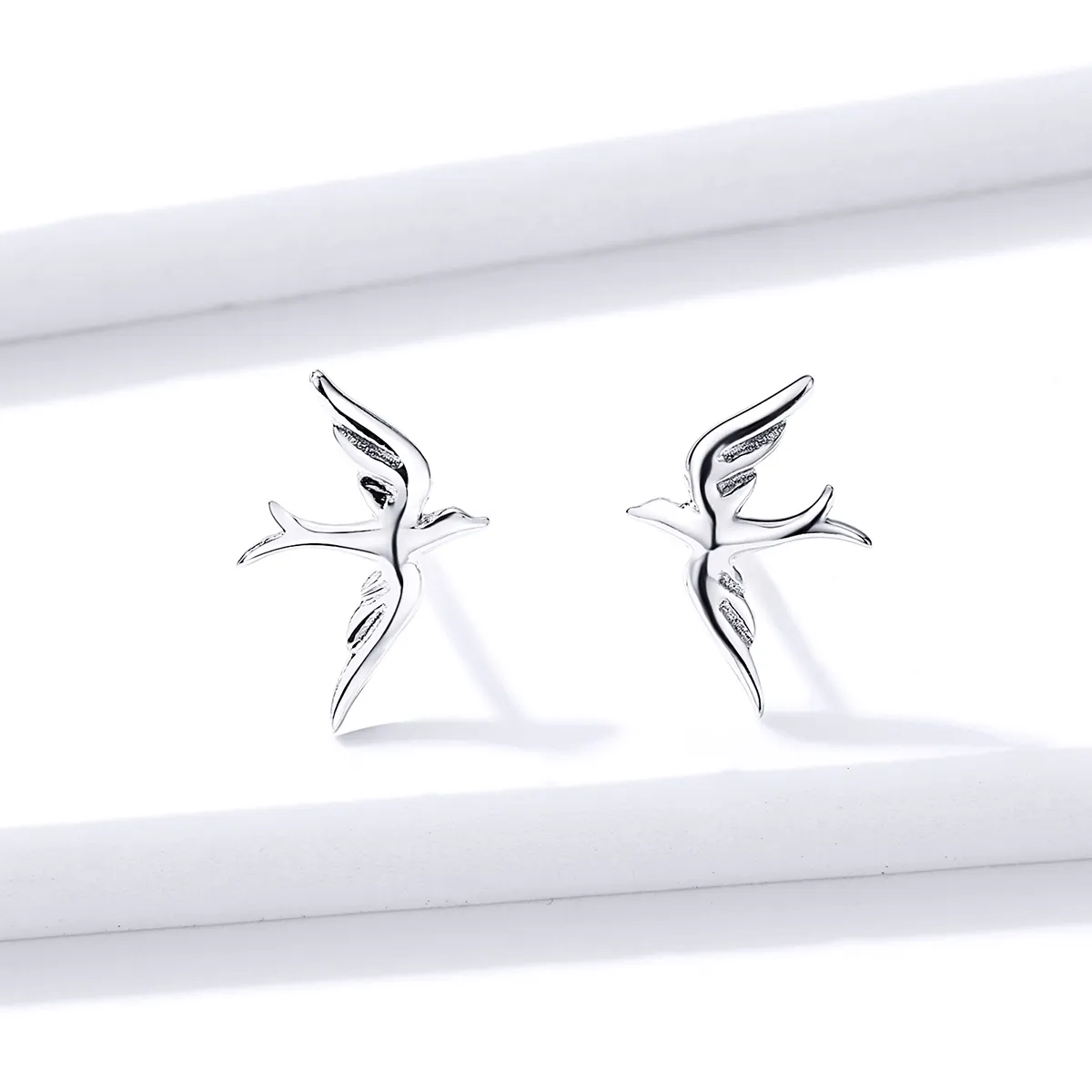 Pandora Style Silver Spring Swallow Stud Earrings - BSE302