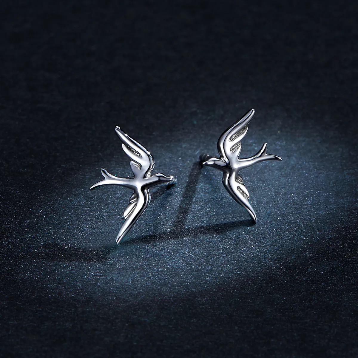 Pandora Style Silver Spring Swallow Stud Earrings - BSE302