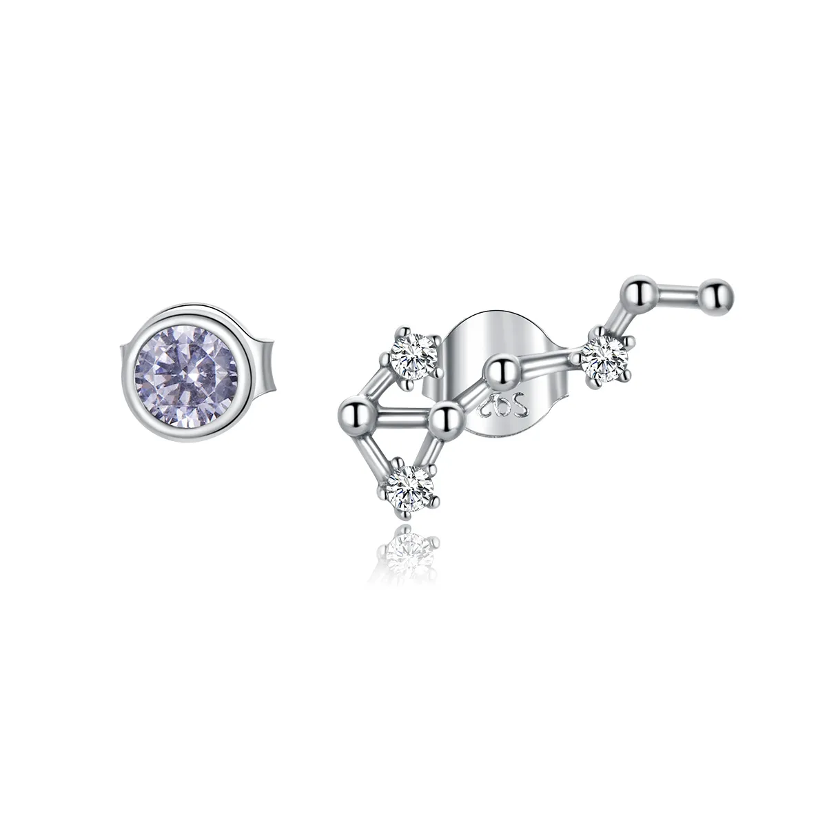 Pandora Style Silver Starry Sky Stud Earrings - SCE912-8