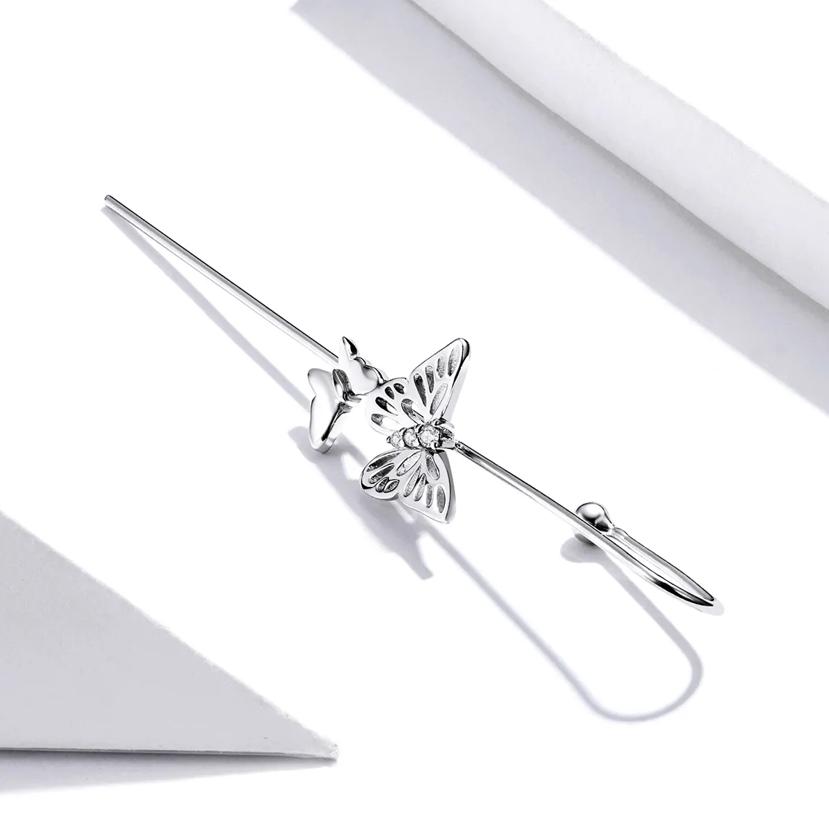 Pandora Style Silver Stylish Ear Needles Dangle Earrings - SCE1132