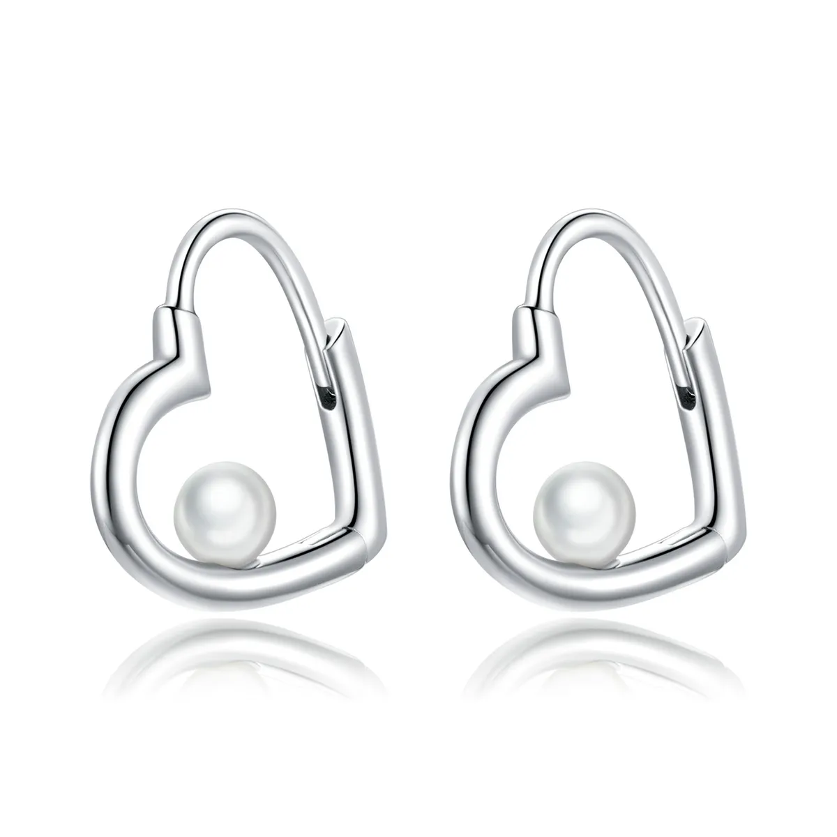 Pandora Style Silver The Heart of Treasure Hoop Earrings - SCE939