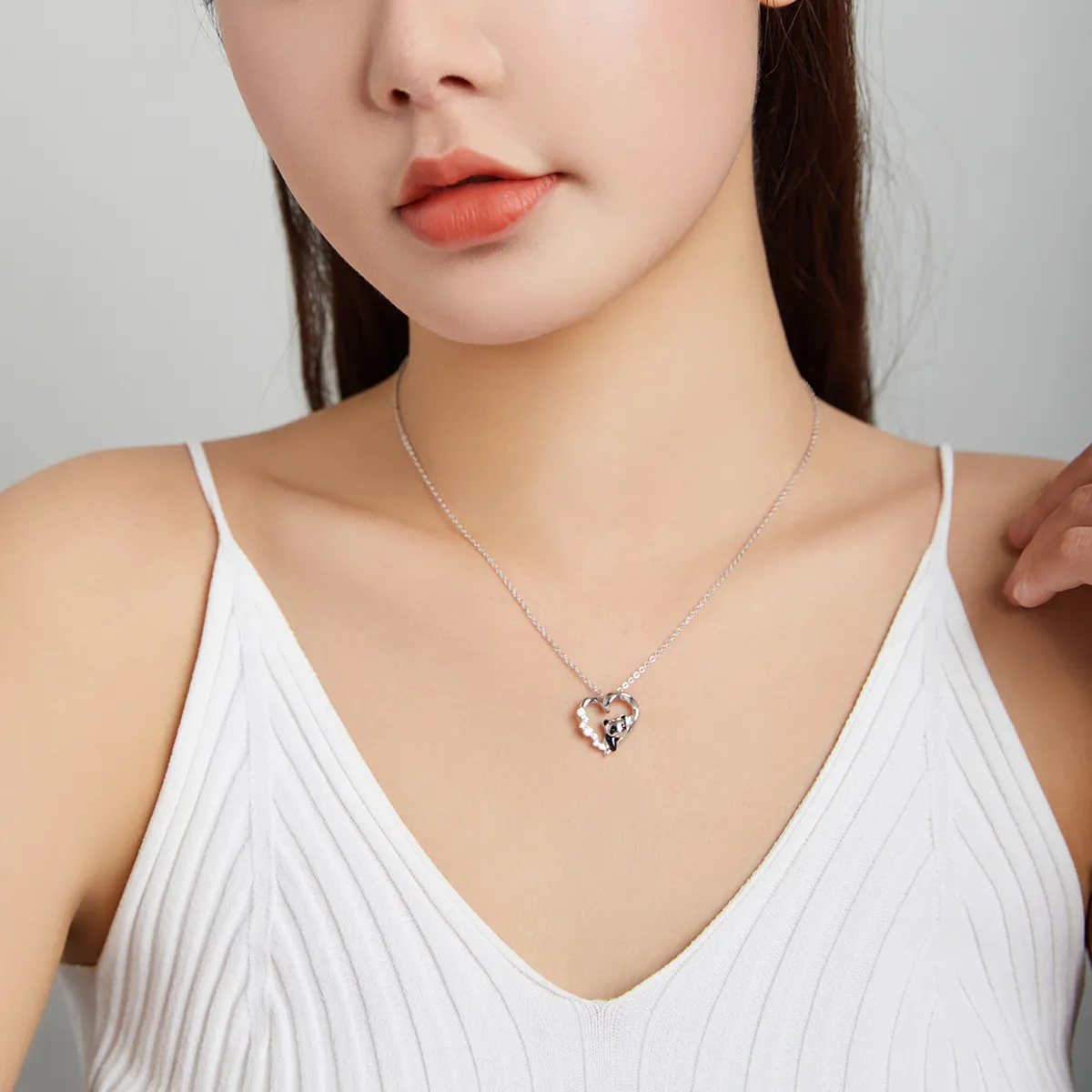 Pandora Style Silver Cute Little Panda Pendant Necklace - SCN453