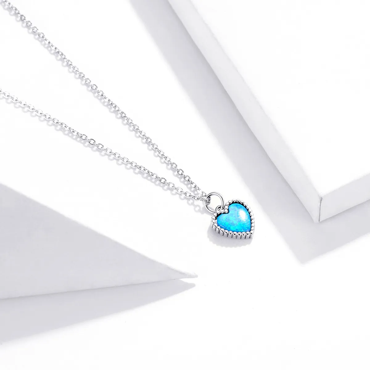 Pandora Style Silver Heart Pendant Necklace - SCN413