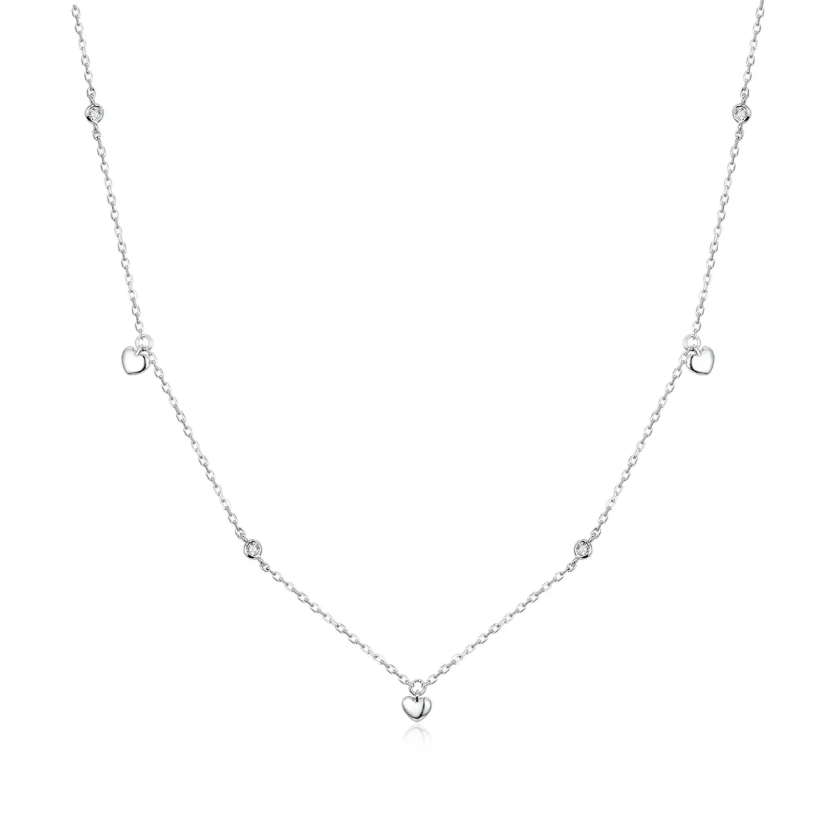 Pandora Style Silver Heart Shape Pendant Necklace - SCN417
