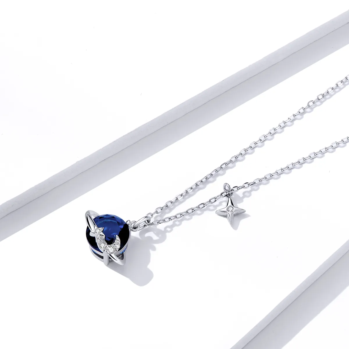Pandora Style Silver Planet Pendant Necklace - BSN166