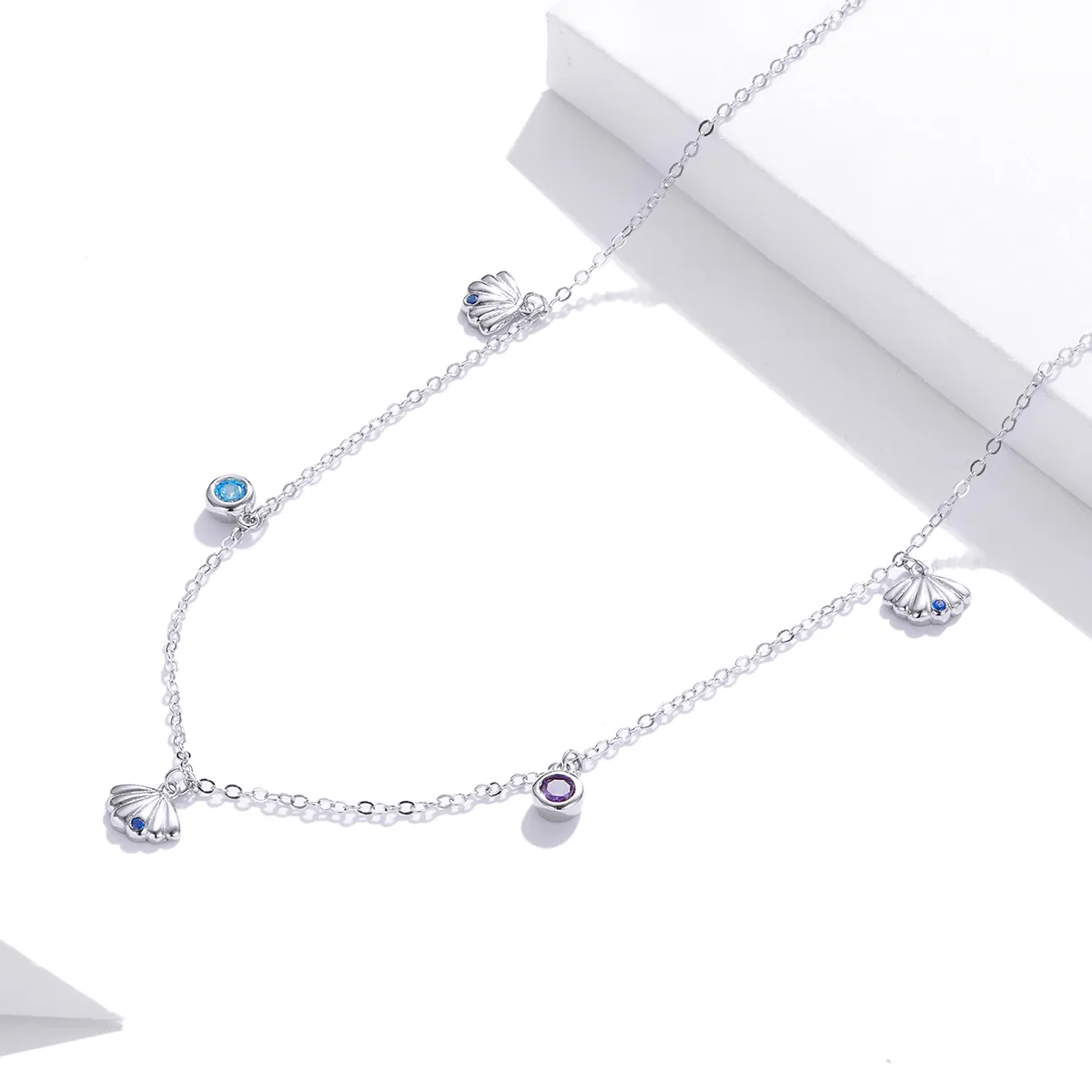 Pandora Style Silver Seashell Pendant Necklace - SCN454