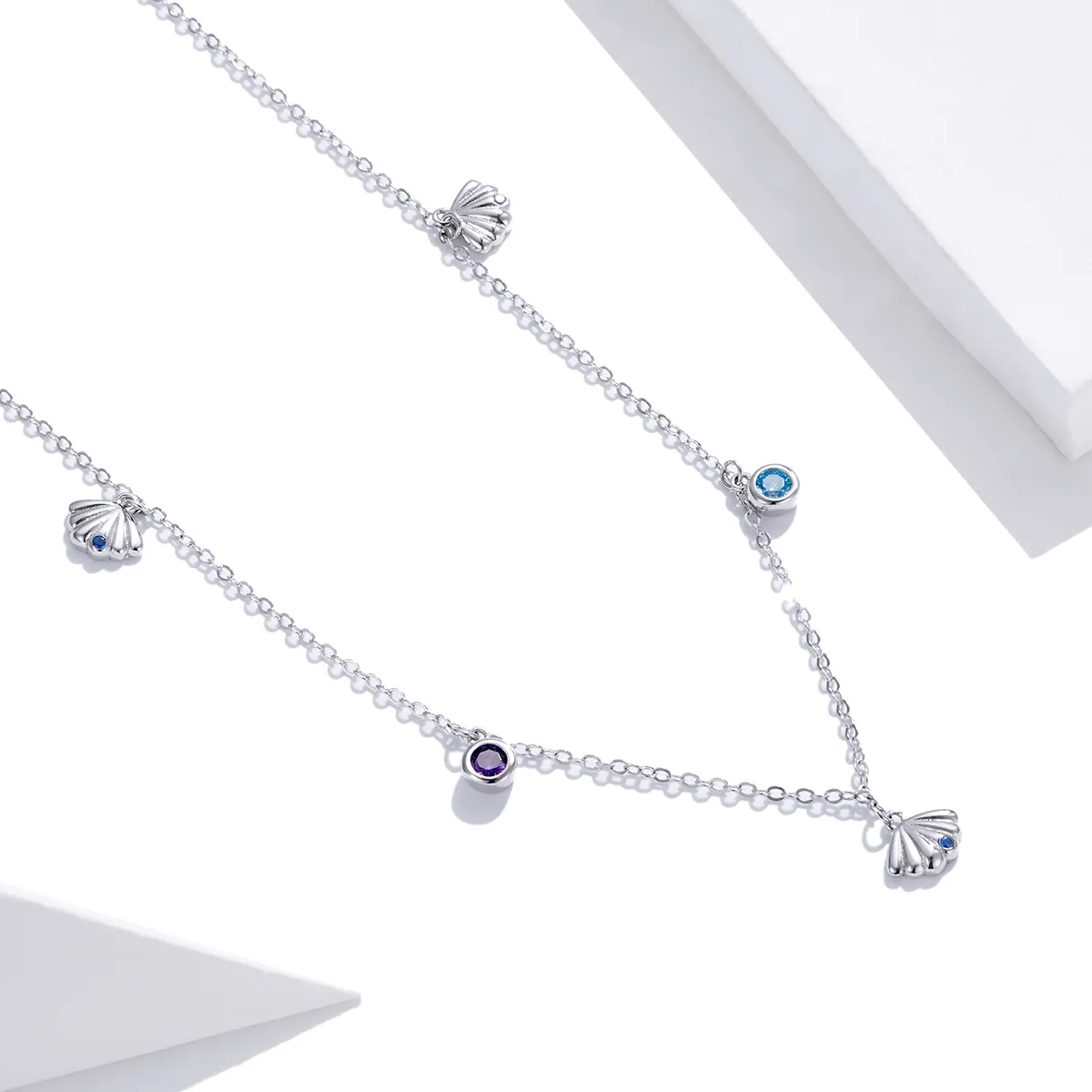 Pandora Style Silver Seashell Pendant Necklace - SCN454