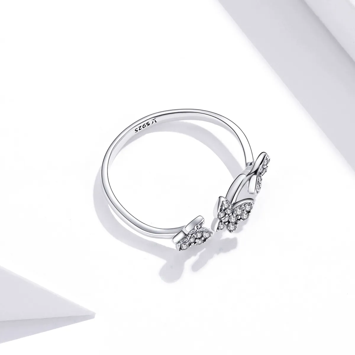 Pandora Style Silver Butterfly Open Ring - SCR704