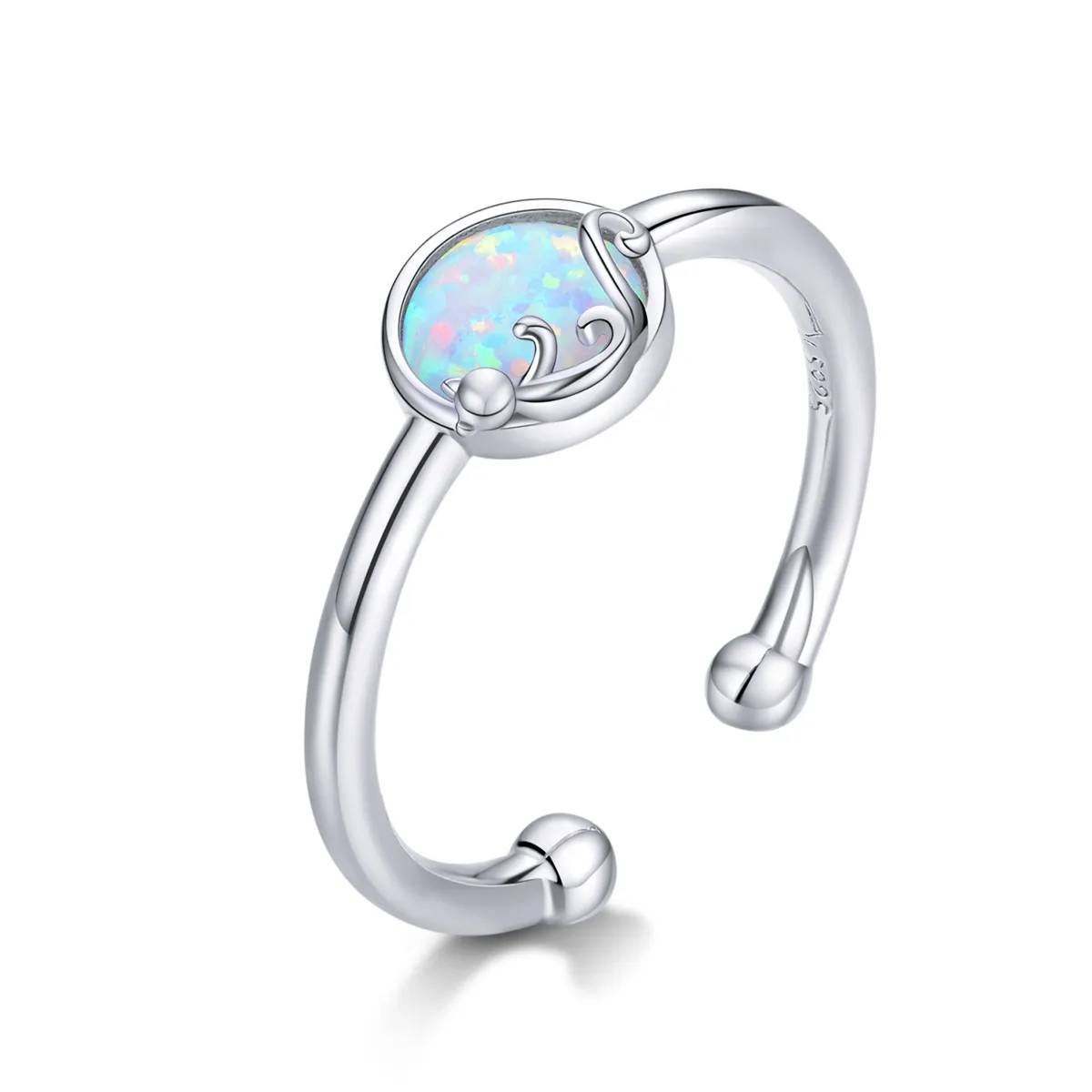 Pandora Style Silver Kitty In Shine Open Ring - SCR651