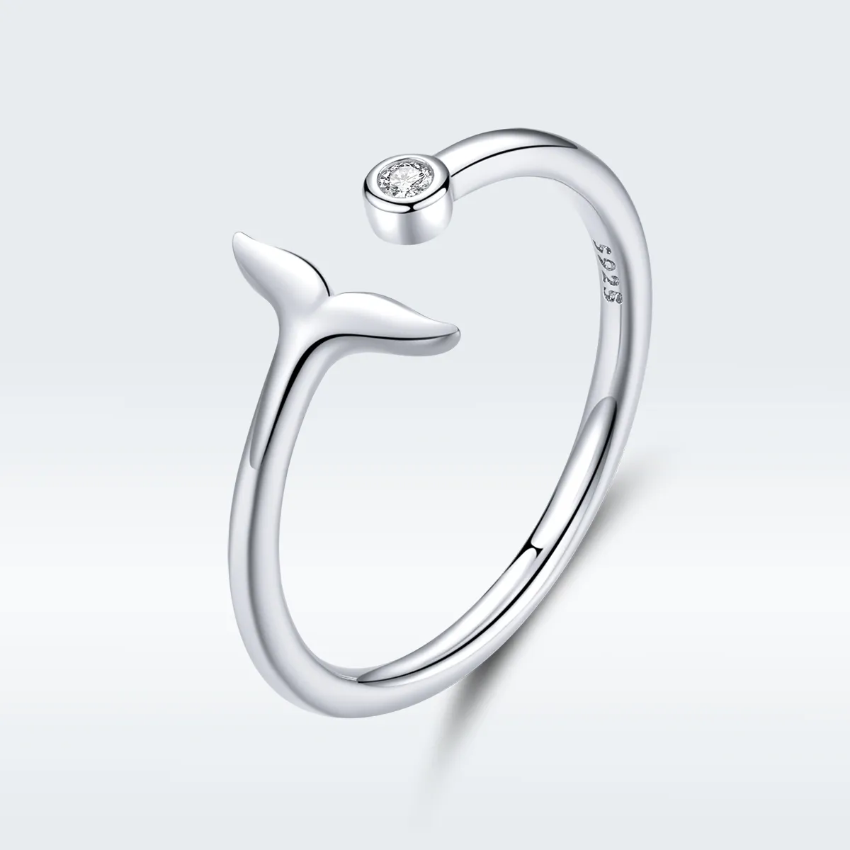 Pandora Style Silver Mermaid Tear Open Ring - SCR618-A