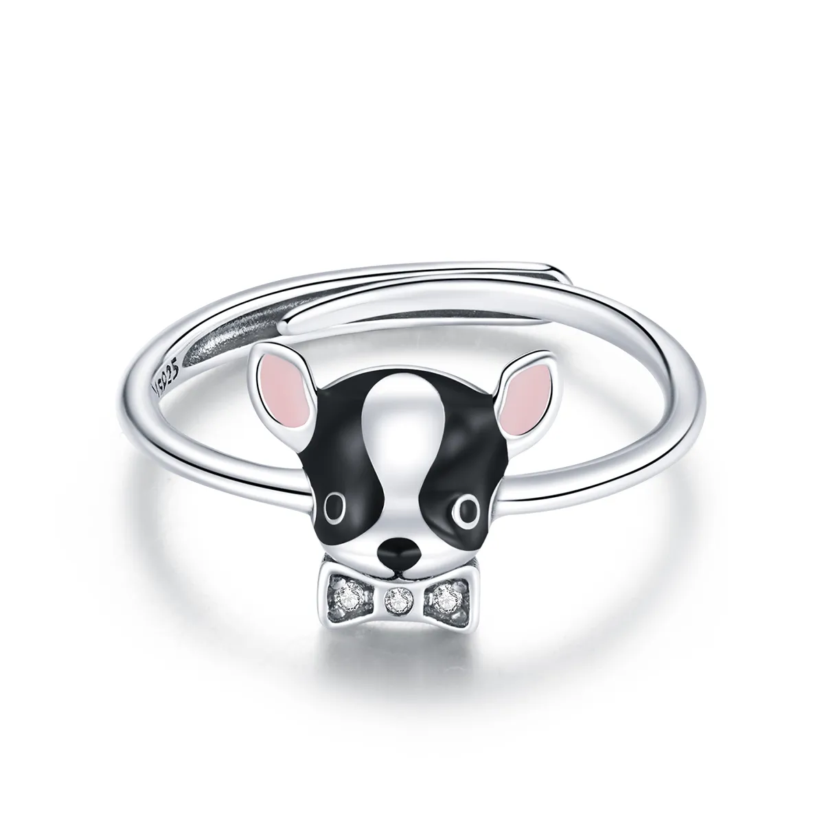 Pandora Style Silver Puppy Chihuahua Open Ring - SCR695