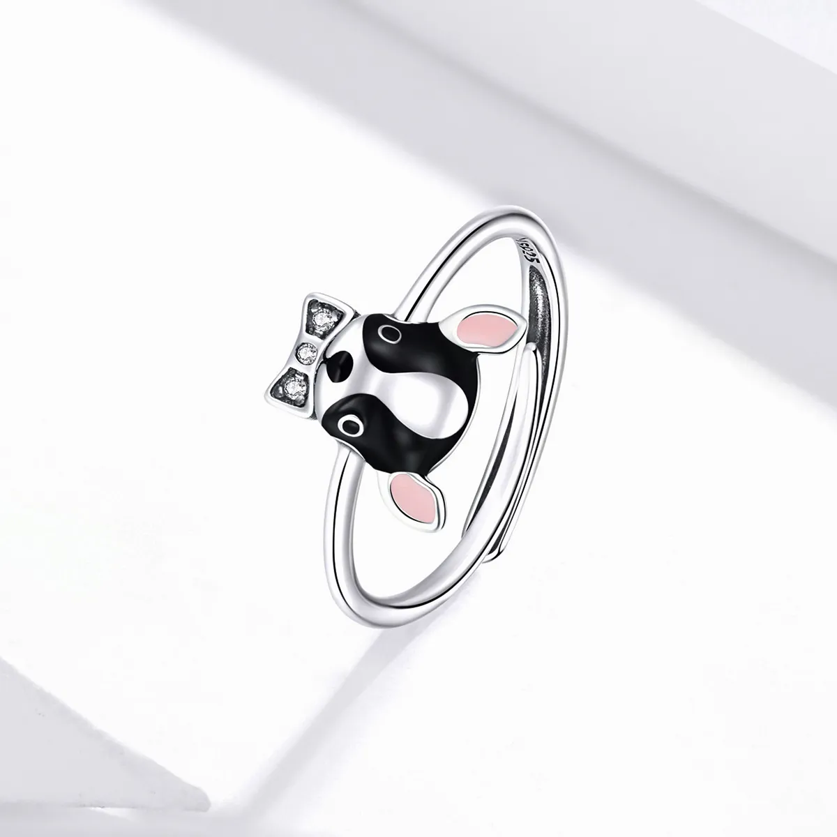 Pandora Style Silver Puppy Chihuahua Open Ring - SCR695