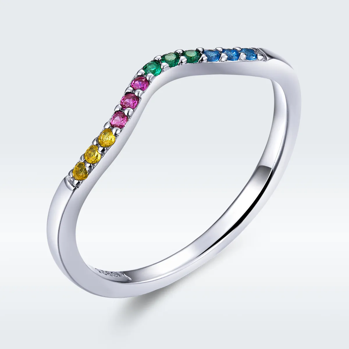Pandora Style Silver Rainbow Ring - SCR636