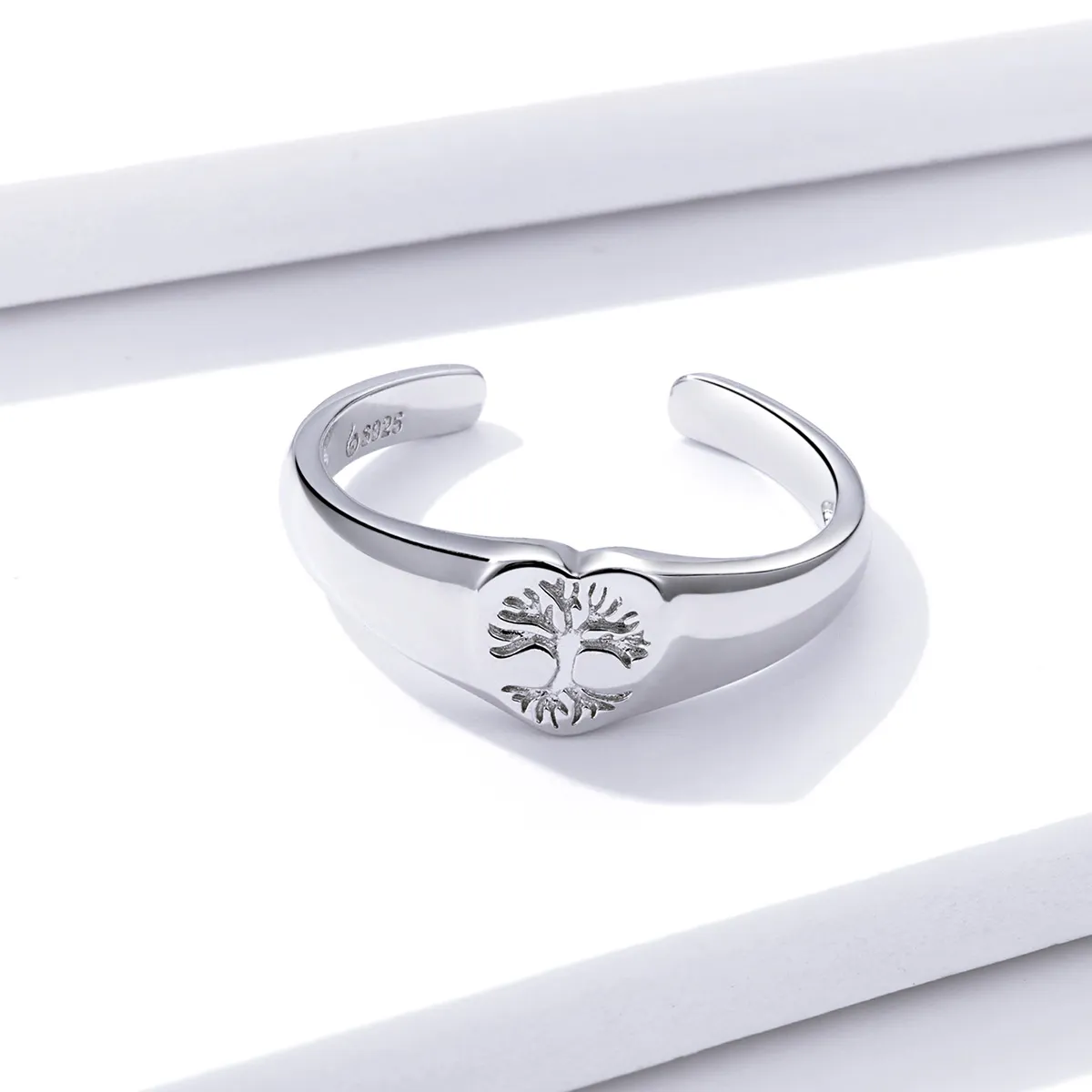 Pandora Style Silver Tree of Life Open Ring - BSR122