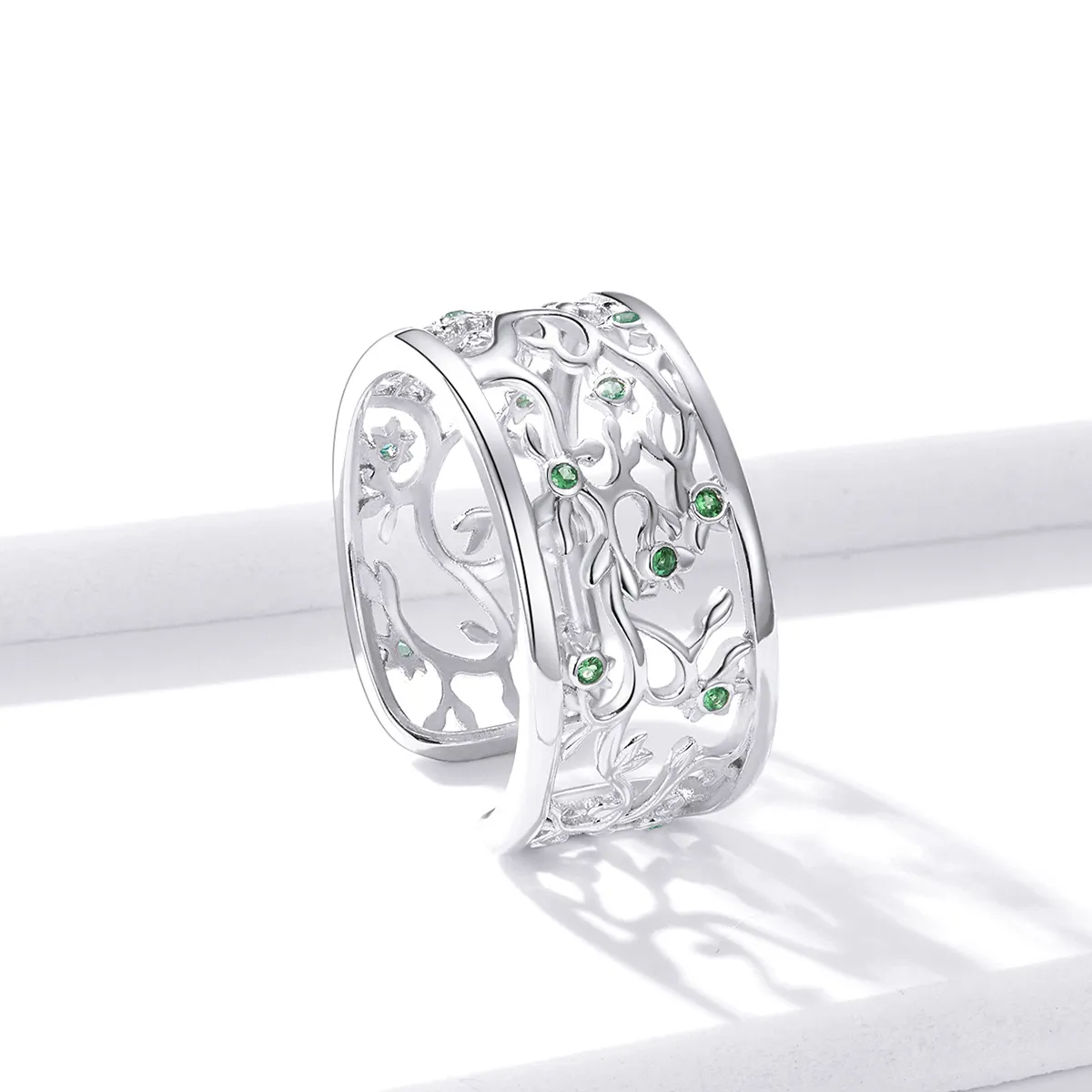 Pandora Style Silver Tree of Life Open Ring - BSR125