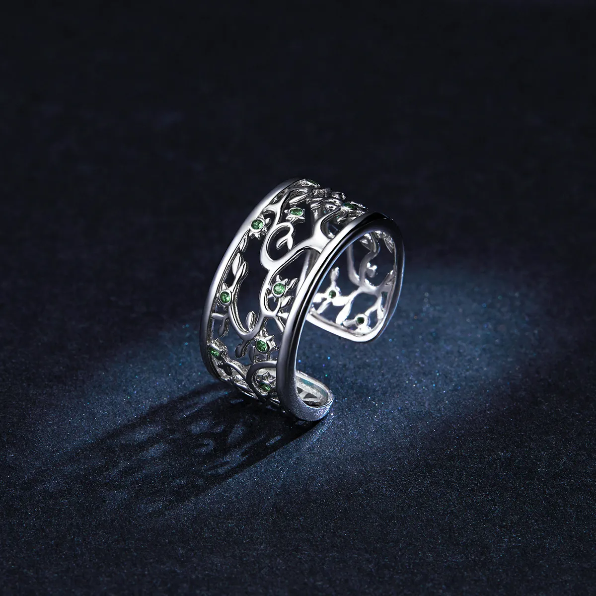 Pandora Style Silver Tree of Life Open Ring - BSR125