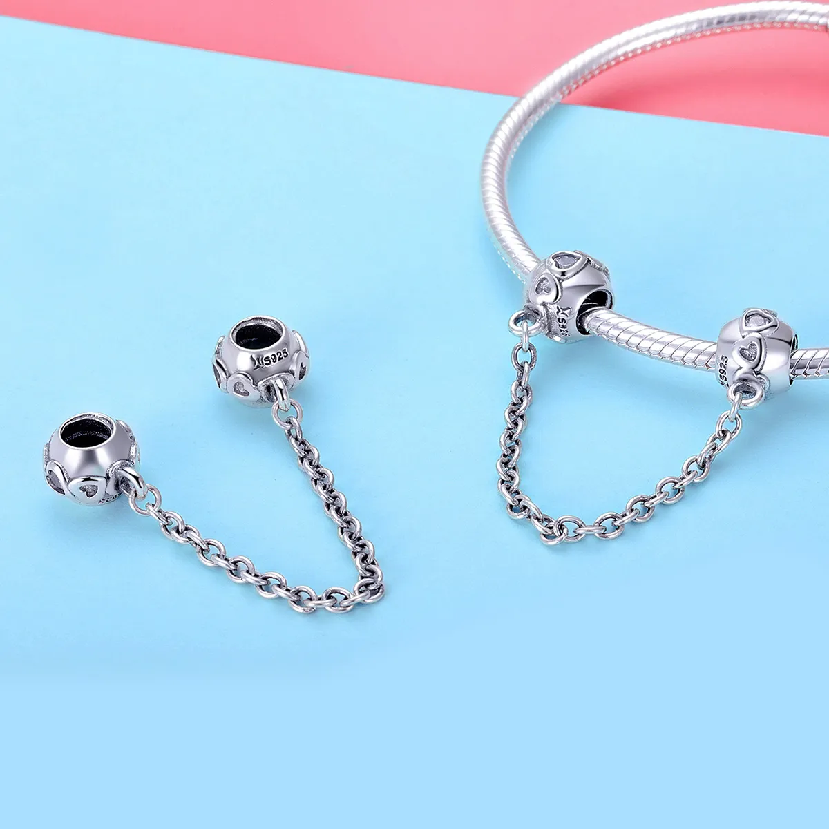 Pandora Style Silver Cute Safety Chain - SCC736
