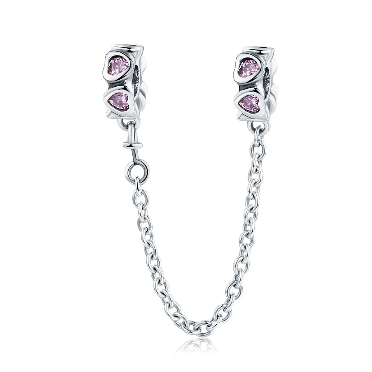 Pandora Style Silver Fragrant Heart Safety Chain - SCC562