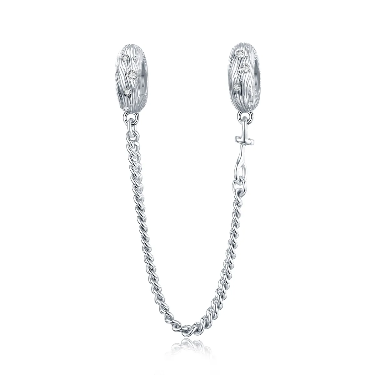 Pandora Style Silver Water Wave Safety Chain - SCC1577
