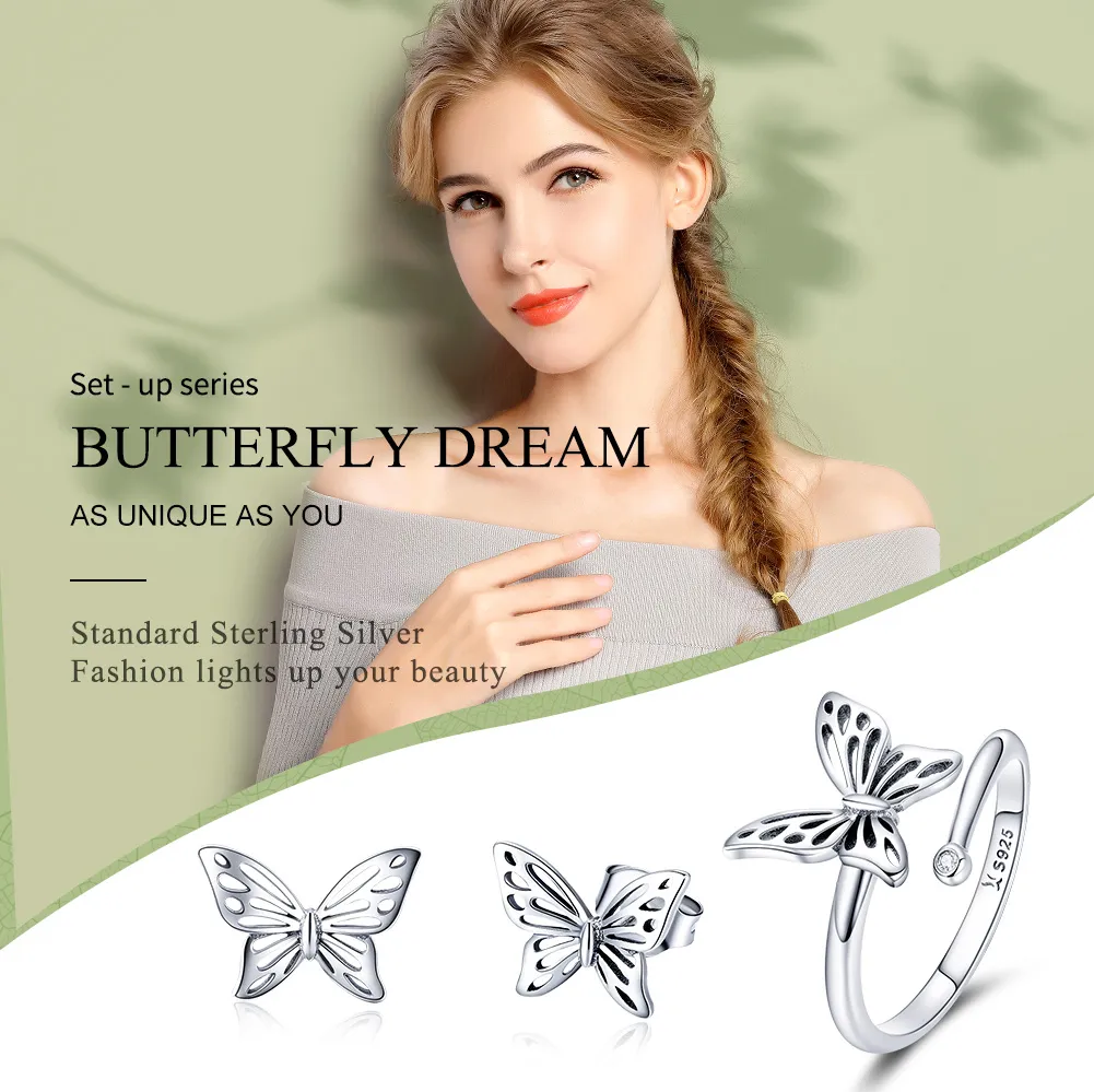 Pandora Style Butterflies Dream Jewelry set - SET003