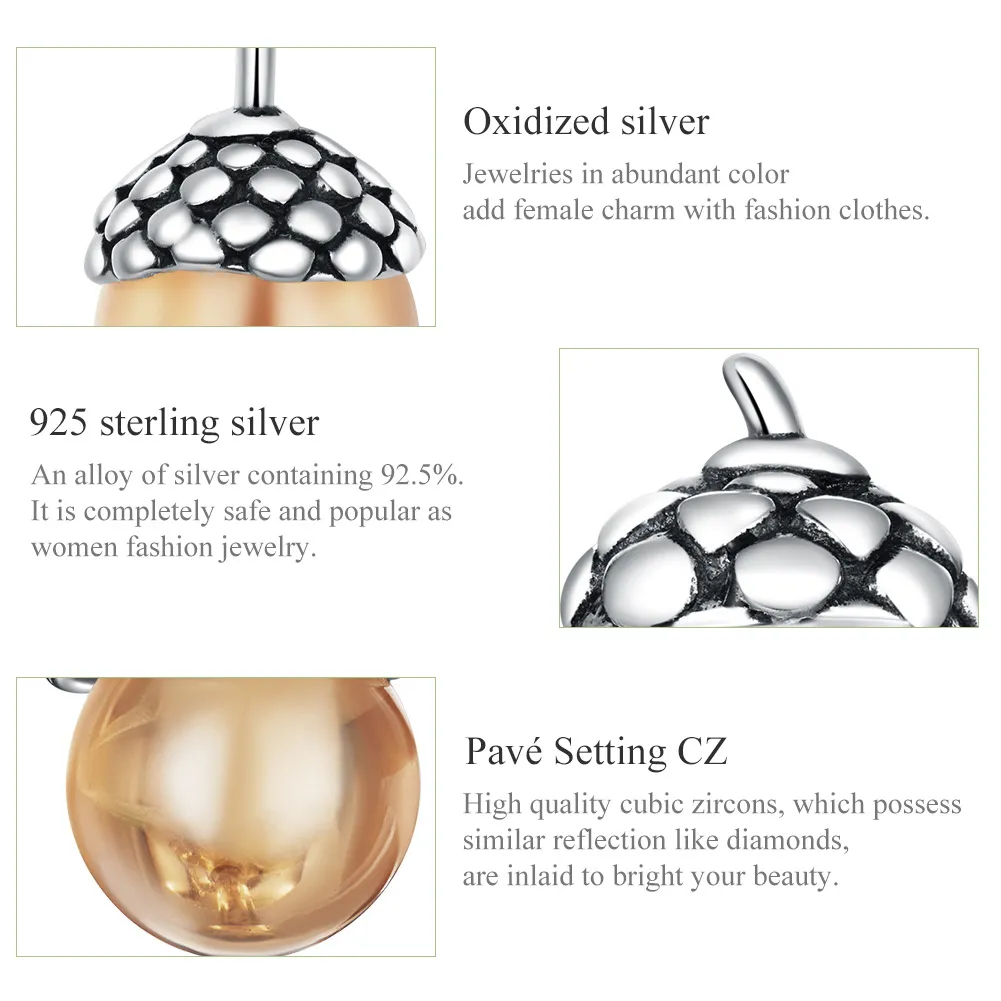 Pandora Style Shining Acorns Jewelry set - SET019