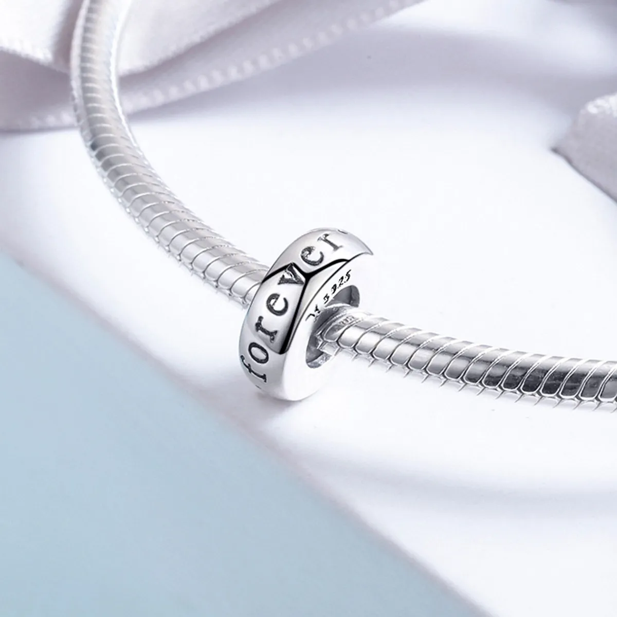 Pandora Style Silver Love You Forever Spacer Charm - SCC595