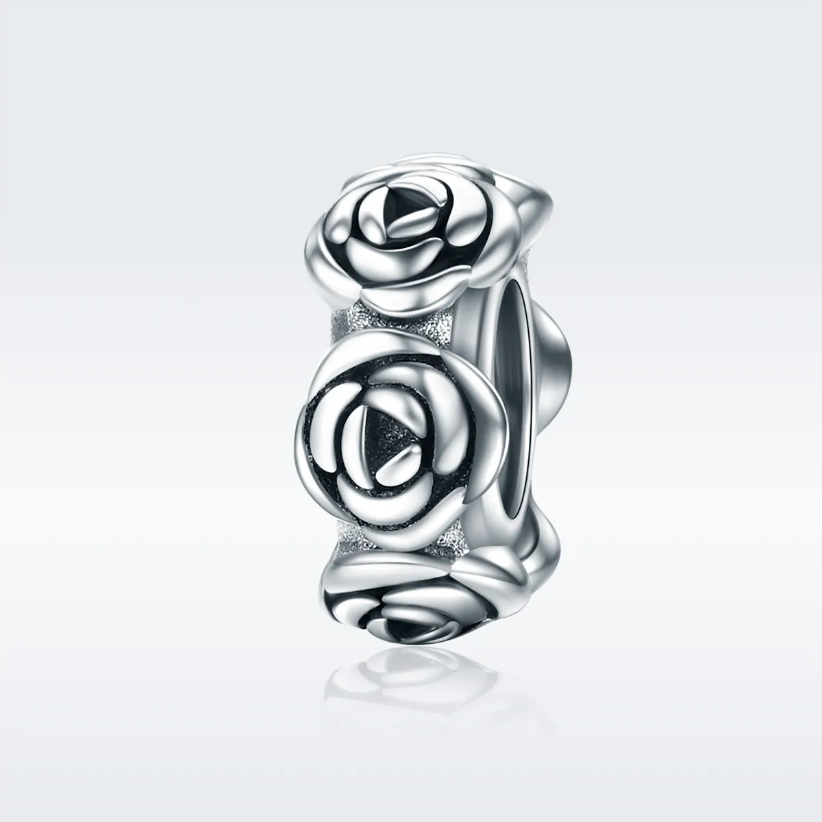 Pandora Style Silver Rose Wreath Spacer Charm - SCC596
