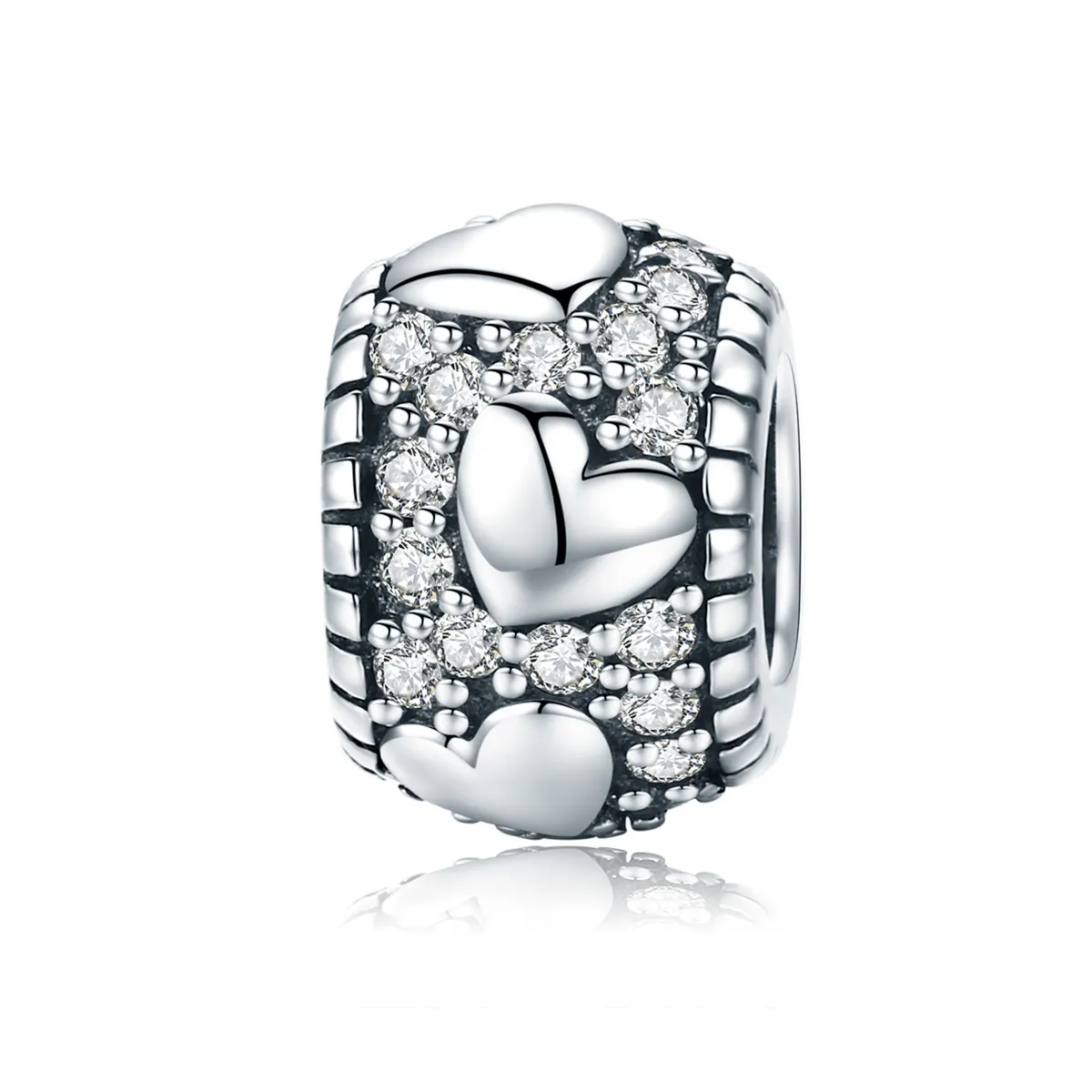 Pandora Style Silver Shine In My Heart Spacer Charm - SCC798
