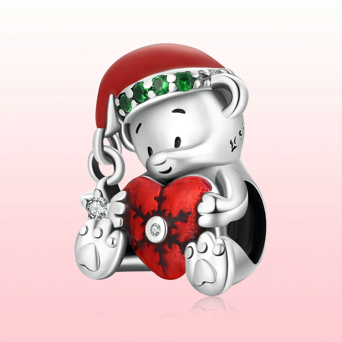 Pandora Style Silver Christmas bear Charm - SCC2035
