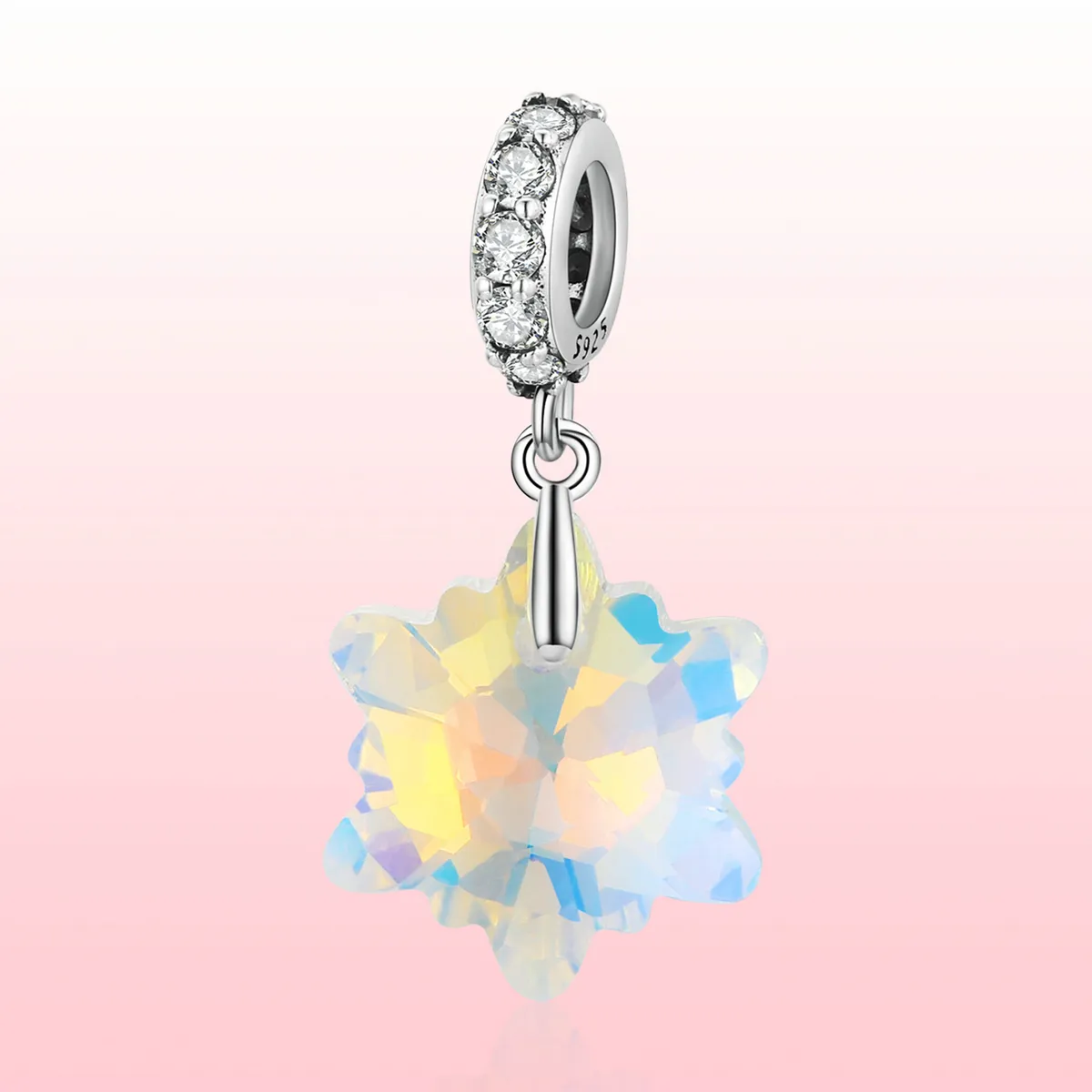 Pandora Style Silver Crystal snowflakes Charm - SCC1979