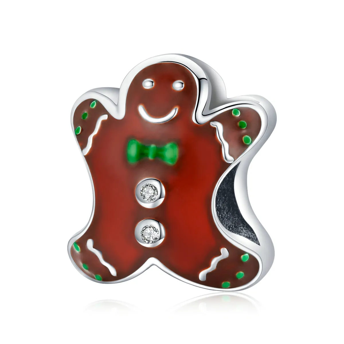 Pandora Style Silver Gingerbread Man Charm - SCC2037