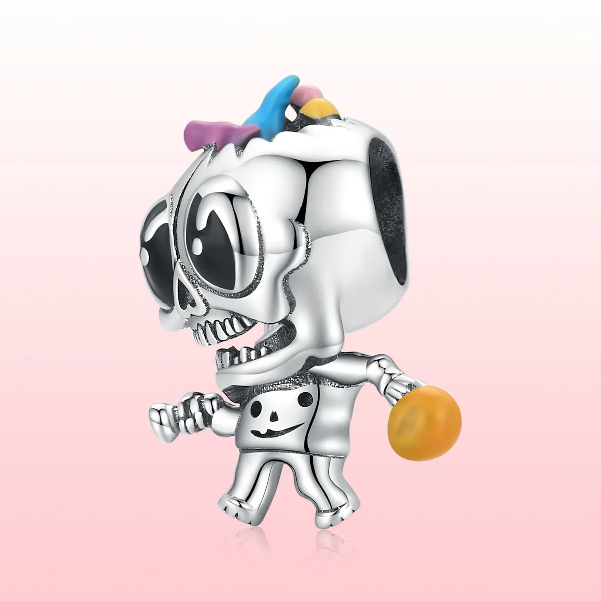 Pandora Style Silver Halloween Skull Charm - SCC1955