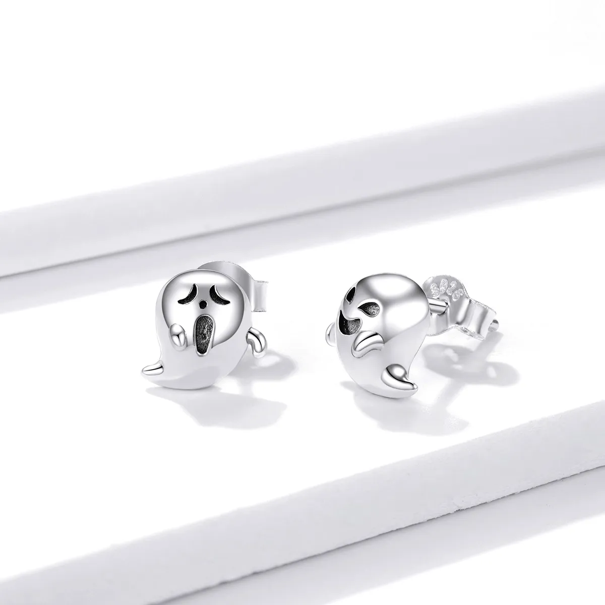 Pandora Style Silver The ghost of the little devil Stud Earrings - BSE421