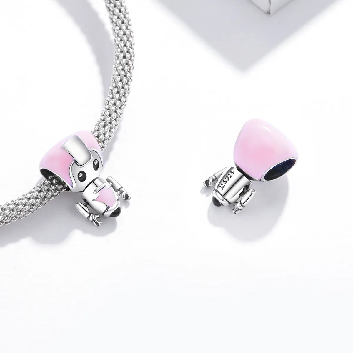 Pandora Style Pink Baby Robot Charm - SCC1774