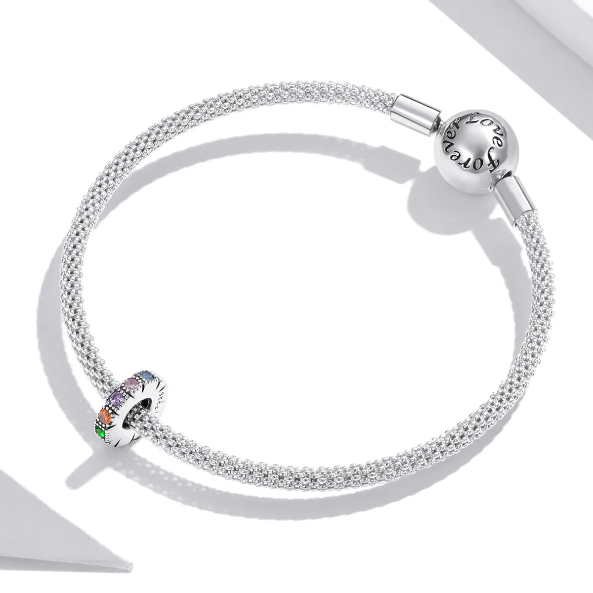 Pandora Style Rainbow Stone Spacer Charm - BSC473