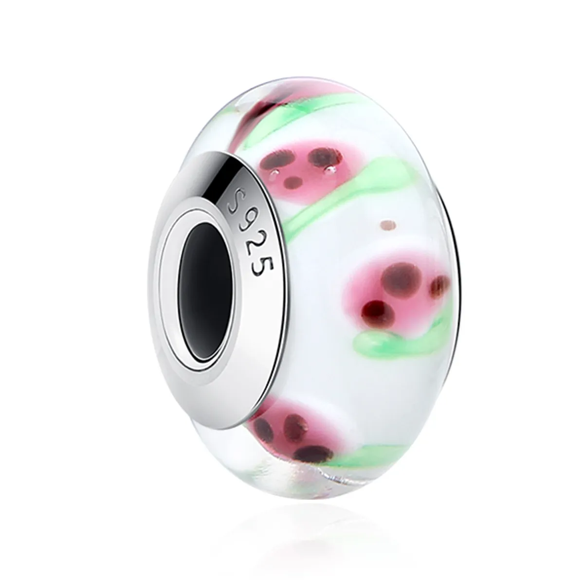 pandora style red fruits murano glass charm scz016